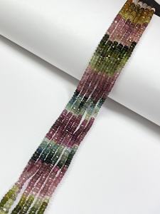 Venta al por mayor Multi-Turmalina 4MM Faceted Rondelle Shape Beads Gemstone Beading Stone Beading Supplies - Product Image 4