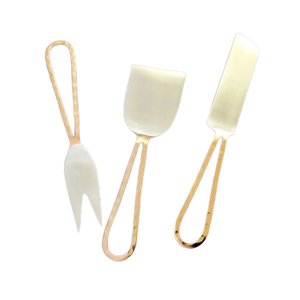 Ensemble élégant de spatules à fromage et à beurre en métal argenté avec manche en bois, ustensiles de cuisine pour la maison et les restaurants, outils à fromage - Product Image 4