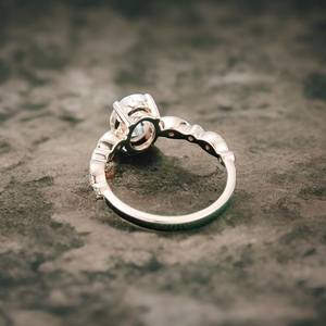 Bague de fiançailles en moissanite taille ovale plaquée or rose 14 carats 925, style unique vintage antique pour mariage - Product Image 3