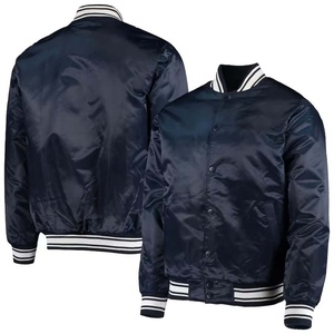 Blouson aviateur universitaire en satin athlétique high street à logo personnalisé pour hommes Hip Hop Baseball Hiver Polyester - Product Image 1