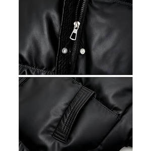 เสื้อแจ็คเก็ตผ้าฝ้ายแบบพองตัว เสื้อโค้ทกันหนาว กันน้ำ ระบายอากาศได้ดี คุณภาพสูง เสื้อคลุมมีเชือกผูก ซิปเก๋ไก๋ อุ่นสบาย สไตล์ลำลอง สำหรับอากาศหนาว - Product Image 4