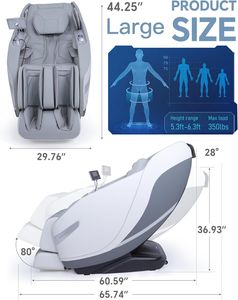 Sillón de Masaje de Cuerpo Completo con Audio Bluetooth, Relajación, Múltiples Funciones, Pedicura 4D, Cama Eléctrica para Juegos, Gravedad Cero - Product Image 2