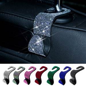 Diamante Bling diamantes de imitación asiento de coche gancho trasero Universal Auto reposacabezas soporte de almacenamiento accesorios interiores para niñas - Product Image 2