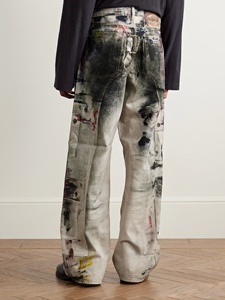 กางเกงยีนส์ดีไซน์เนอร์สั่งทำพิเศษสำหรับผู้ชาย พิมพ์ลาย DTG แบบซับลิเมชั่น กางเกงยีนส์ทรงหลวม กางเกงยีนส์สั่งทำ - Product Image 4