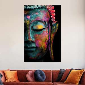 Tableau imprimé sur toile : Décoration élégante Bouddha, option verre trempé, encadré style galerie - Product Image 1