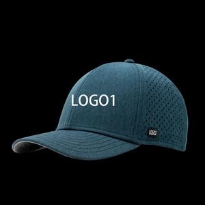 หมวกเบสบอลมีรูตัดด้วยเลเซอร์โพลีเอสเตอร์100% โลโก้ปักด้วย3D 6แผงออกแบบได้ตามต้องการ - Product Image 1