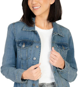 Chaqueta Vaquera de Mezclilla para Mujer de Alta Calidad, Corte Regular, con Detalles de Botones, Impermeable y Transpirable, Color Sólido, Ropa Urbana para Adultos - Product Image 3