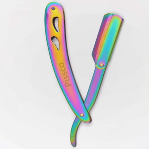 Rasoir de sécurité à lame droite en acier inoxydable pour hommes, avec logo personnalisé, pour barbier et salon de coiffure, vente en gros - Product Image 4