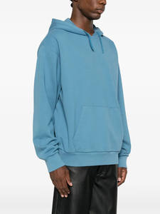 Pull à capuche bleu personnalisé pour hommes Sweat-shirt à capuche en molleton uni surdimensionné et Streetwear à cordon de serrage Vêtements décontractés - Product Image 3