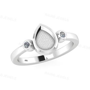 Bague semi-montée en argent sterling 925 créative 2025, forme poire 8x6mm, design simple et tendance, pour fiançailles, vente en gros, bijoux pour femmes - Product Image 3