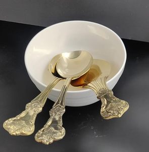 Nouveau laiton Antique cuillère à thé ensemble hôtel décor à la maison ustensiles de cuisine restauration utilisation solide couverts cuillère ensemble à bas prix - Product Image 4