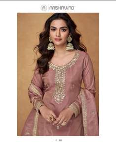 Couleur incroyable Organza Simar Soie Avec Broderie Salwar Costume Fabricant Et Fournisseur De L'Inde Au Taux Le Plus Bas - Product Image 2