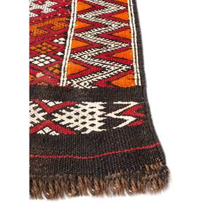 Tapis en laine noués à la main Kiaan, motif géométrique abstrait rouge-orange, design Kilim, pour entrée, couloir, 9x12 rectangulaire - Product Image 4