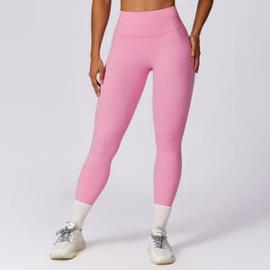 Dropshipping, mallas de gimnasio suaves de cintura alta para mujer, pantalones de entrenamiento personalizados, Control de barriga, levantamiento de glúteos, mallas de Yoga para mujer - Product Image 3