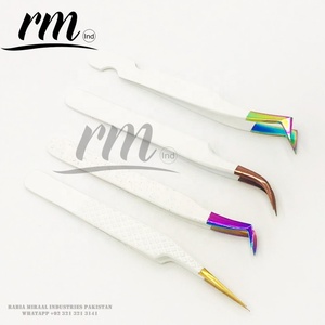 Agarre de diamante blanco de lujo con múltiples puntos, pinzas de extensión de pestañas de alta calidad, logotipo privado y embalaje personalizado - Product Image 2