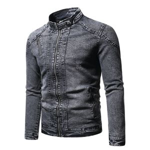 <b>Men's</b> Slim Fit Casual Spring Outerwear <b>Velvet</b> Streetwear Denim <b>Jacket</b> Stand Collar Canvas Jean <b>Jackets</b> Fashionable Male Coat - Product Image 1