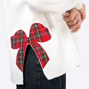 Sweat à capuche décontracté à manches longues avec nœud à ourlet fendu Pull Sweat-shirt à capuche Top Blouse pour femmes personnalisées - Product Image 6