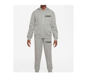 OEM Custom Solid Lightweight Kids Tracksuits <b>Boys</b> Hoodies and Sweatpants with Elastic Waist Closure Clothes Sets - Product Image 5