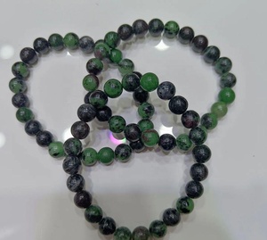 <b>Ruby</b> Zoisite <b>bracelet</b> high quality and precious stone 8mm Size For natural beads <b>bracelet</b> also used for healing and energy - Product Image 2