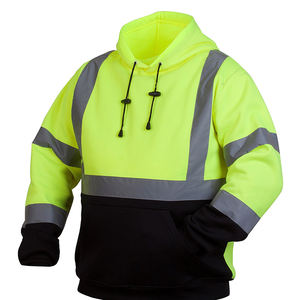 Hi Vis เสื้อแจ็กเก็ตแบบมีซิปสะท้อนแสง,เสื้อแจ็กเก็ตการจราจรแบบหลายกระเป๋าพิมพ์โลโก้แบบกำหนดเองเสื้อผ้าสะท้อนแสง3M - Product Image 4