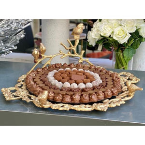 ถาดช็อคโกแลตตกแต่งทองเหลืองทำด้วยมือคลาสสิกศิลปะอิสลามแบบดั้งเดิมที่สมบูรณ์แบบและตกแต่งบ้านร่วมสมัย - Product Image 4