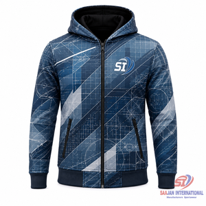 Sudadera con capucha de diseño personalizado con cremallera completa, estampado gráfico integral, ropa urbana, proveedor mayorista de ropa con etiqueta privada OEM - Product Image 1