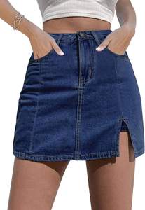 Mini-jupe en jean taille haute naturelle pour femme, style décontracté d'été, coupe droite, service OEM - Product Image 5