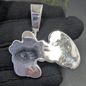 Pendentif personnalisé de luxe en argent sterling 925 avec lettres gravées, serti de diamants Moissanite VVS, style Hip Hop - Product Image 2