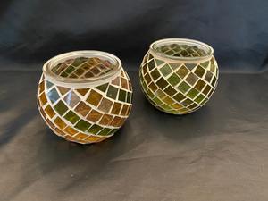 Juego de 4 Jarrones Espejo con Diseño de Mosaico, Decoración de Cristal de 4x3 Pulgadas, Portavelas para Centros de Mesa - Product Image 4