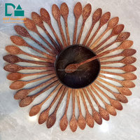 Offre Spéciale – Ensemble Cuillère et Fourchette en Noix de Coco avec Logo Personnalisé, 2 Pièces, Bols en Bois Naturel Réutilisables à Motif Fruits, Compatibles Micro-ondes – DHT HANDICRAFT