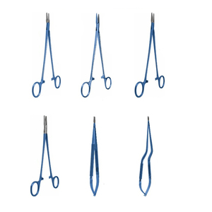 Porte-aiguilles intracardiaire à anneau, manche de 17,8 cm, mâchoires revêtues de TC, porte-aiguilles Debakey de 16 cm, porte-aiguilles microvasculaire - Product Image 1