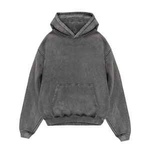 Sweat à capuche délavé pour homme, imprimé intégral rétro, pull doux et chaud en polaire, streetwear décontracté, élégant, tendance, usage quotidien en extérieur - Product Image 1
