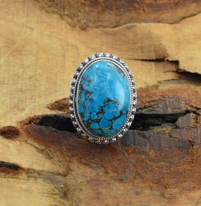 Anillo fino hecho a mano bohemio de 10x18mm con ajuste de bisel grande ovalado de 10x18mm de Plata de Ley 925 sólida de la mejor calidad - Product Image 2