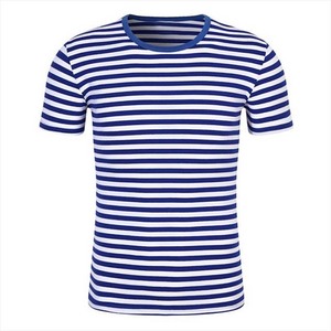 2025 nouveautés Logo personnalisé à manches courtes pour 100% coton T-Shirts surdimensionné poids lourd col épais rayé hommes t-shirts - Product Image 6