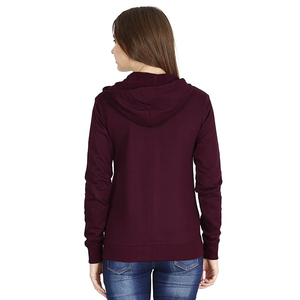 Nouveauté Sweats à capuche à capuche pour femmes de couleur unie grande taille à la mode Sweats à capuche à fermeture éclair complète ajustés fabriqués en usine pour femmes - Product Image 4