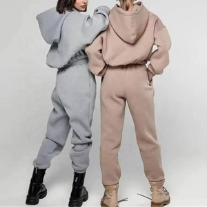 Custom <b>Embroidery</b> Logo Casual Two-Piece <b>Set</b> Oversized Hoodie Straight-Leg Sweatpants 100% Cotton Breathable Quick Dry Tracksuit - Product Image 2