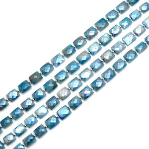 Lote de fábrica de piedra lunar azul natural con forma de rectángulo facetado, hebra de piedras preciosas de 8 pulgadas, 10X8 a 11X9 MM para la fabricación de joyas - Product Image 1