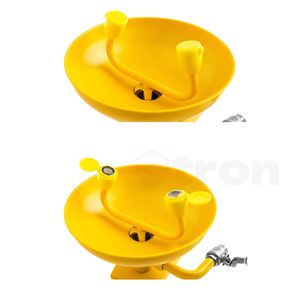 Dispositivo Industrial Amarillo de Limpieza Ocular de Emergencia para Montar en la Pared - Product Image 4