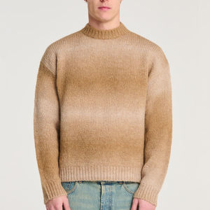 Pull en Mohair avec LOGO personnalisé Pull à manches longues et col rond Tricots à rayures Pull décontracté d'hiver en Mohair Pull en tricot pour hommes - Product Image 5