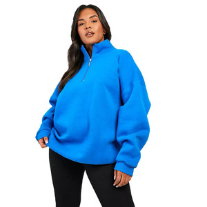 Sudaderas personalizadas de gran tamaño con hombros caídos para la colección de invierno 2025 Sudadera con capucha de manga larga transpirable de peso pesado tamaño 1/4zip - Product Image 1