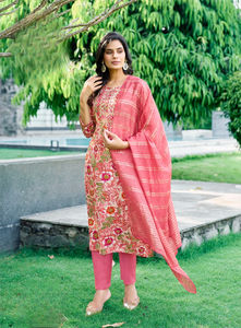 Lourd rayonne PROCIAN imprimé Salwar Kameez feuille fantaisie broderie indien et pakistanais vêtements de fête pour les Occasions - Product Image 5