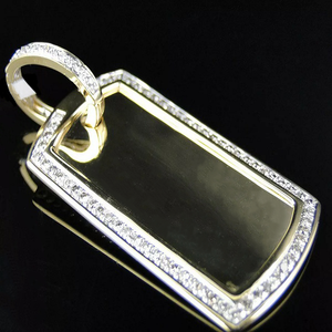 Stylish Rectangle S925 Silver Moissanite Diamond Custom Hip Hop Charm <b>Pendant</b> For <b>Men</b> Women Jewelry Lovers - Product Image 1