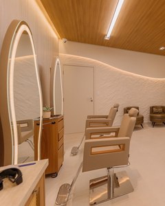 Ensemble de chaise de barbier moderne, durable et portable avec miroir LED, armoire de rangement, en cuir PU pour usage en salon - Product Image 4
