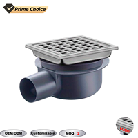 Drain de douche carré en acier inoxydable OEM avec couvercle de grille amovible Accessoires de lavabo de salle de bain de style moderne Drain de pluie de gouttière