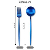 Ensemble de couverts en métal PHC durable, élégant, bleu, en acier inoxydable, finition miroir, pour restaurant, hôtel, maison, au prix le plus bas