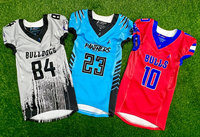 Maillot de football américain personnalisé pour équipe, en polyester vintage de haute qualité, à manches courtes, imprimé, en maille et sergé, pour adulte, vente en gros