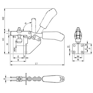 Horizontal <b>Clamp</b> No. 6833 Size 1 <b>Angle</b> Foot by AMF - Product Image 3