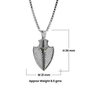 Collar con Colgante de Diamante Moissanite VVS Moderno, Estilo Hip Hop, con Diseño de Escudo de Guerrero en Plata 925 Chapada en Oro, a Bajo Precio - Product Image 6