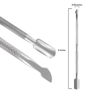 Empujador de Cutículas de Doble Cabeza de Acero Inoxidable, Herramienta de Precisión para Manicura, Pedicura, Cuidado Personal, Salón Profesional y Hogar - Product Image 1