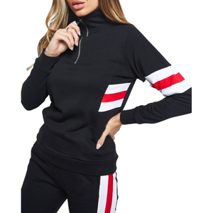 Conjunto de chándal de algodón 100% para mujer, estilo de calle, chándales personalizados, conjuntos de chándal de entrenamiento para correr al por mayor - Product Image 3